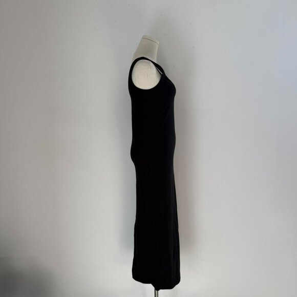 SoldOut.NYC Long Scoop It Up Dress | Black Ribbed Maxi | Womens Size Medium - Picture 2 of 5